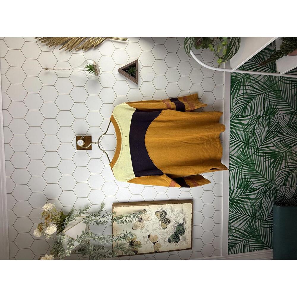 We The Free Dark Yellow Lightweight Boho Sinead 3/4 Sleeve Tee - Size - Small - Picture 4 of 6